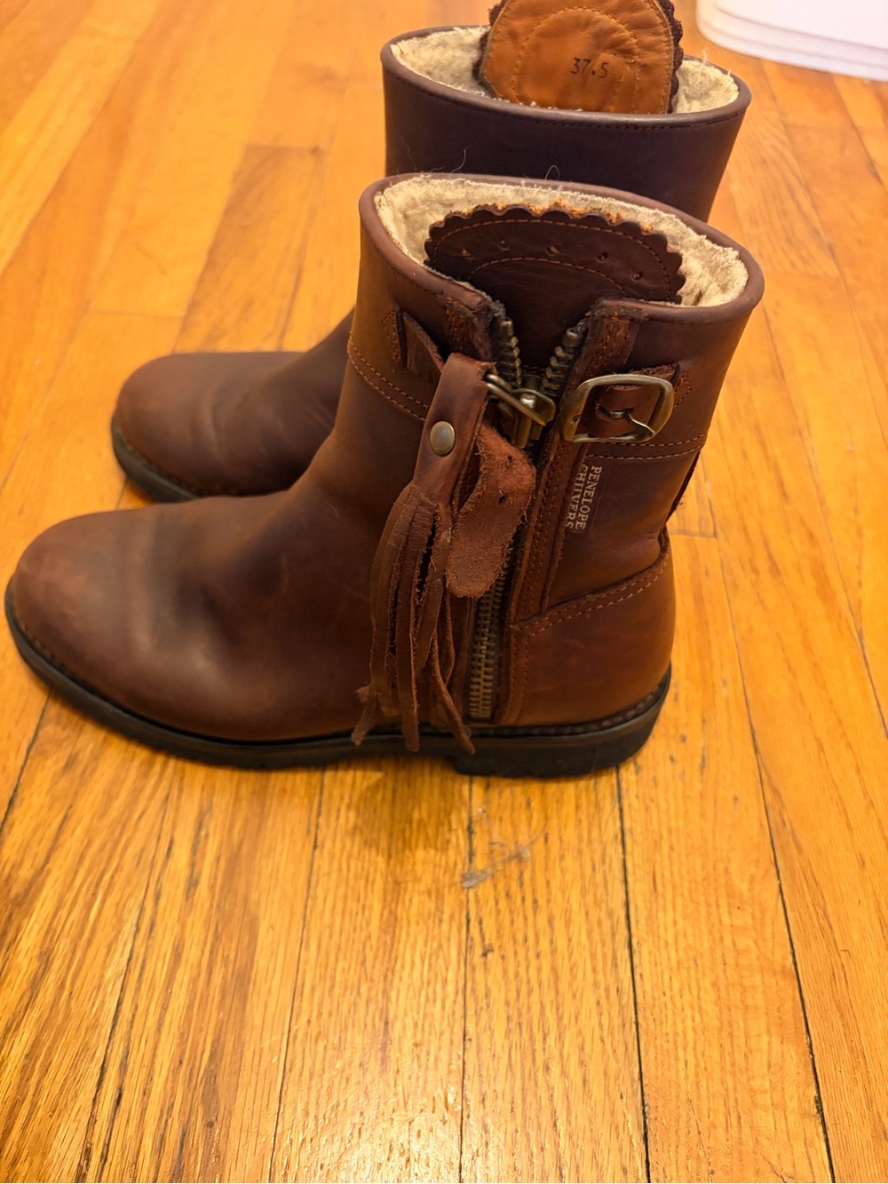 Penelope Chilvers Leather Ankle Tassel Boots Size UK 37.5/ American 6.5-7